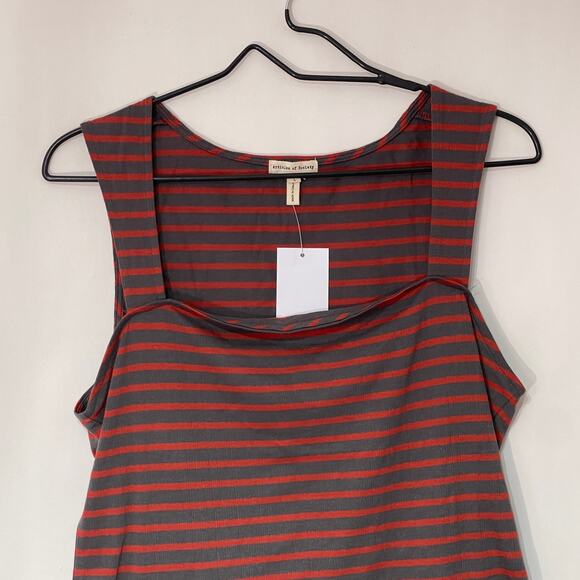 Nordstrom Articles of Society Tank Top Womens Large Grey Red Stripe Square Neck - Picture 3 of 8